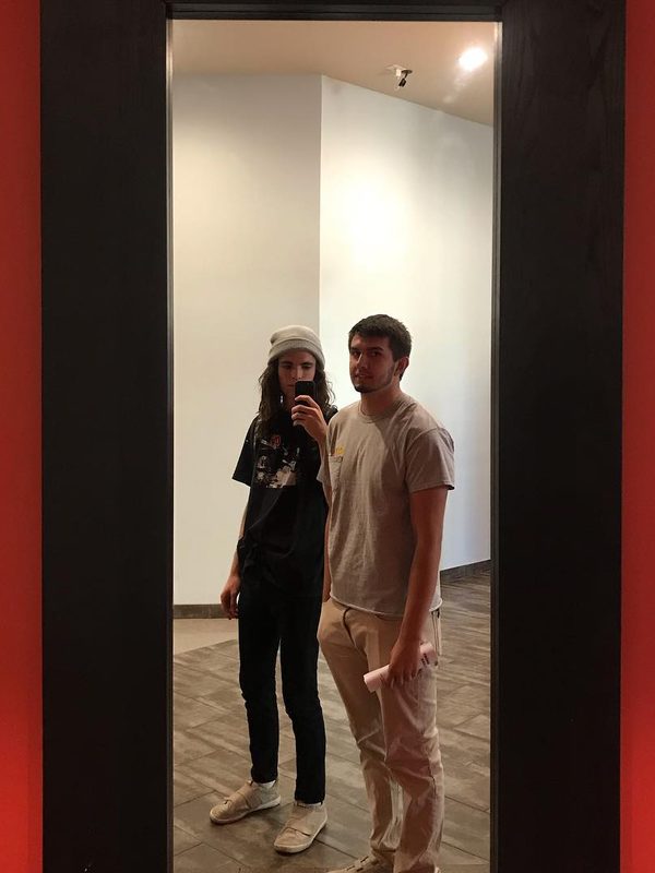 Same mirror, same beanie, different roommate
