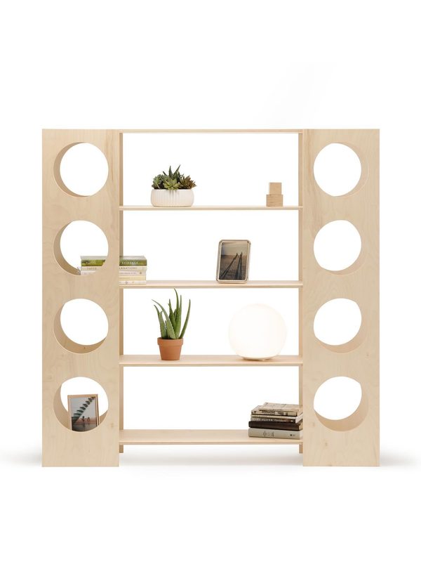 Wide Portal Bookshelf 55” x 55” x 12” Designed, built and photographed this bookshelf as a part of an ongoing…